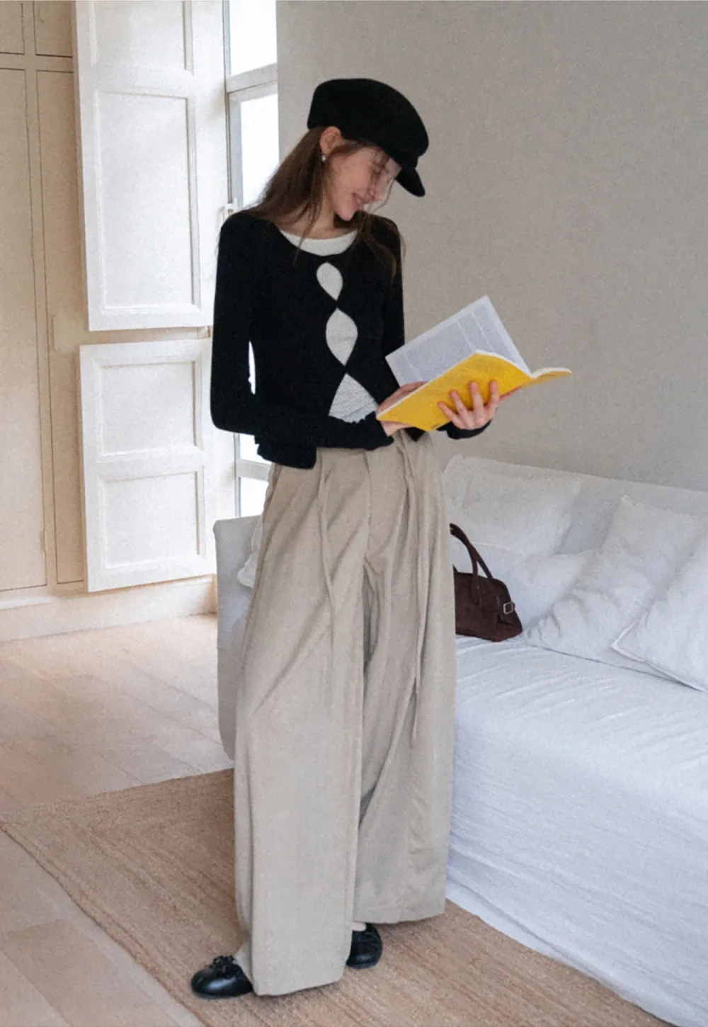 Women's Cut Out Front Long Sleeve Top