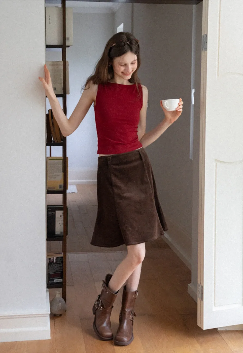 Womens Sleeveless Top with Bow Detail