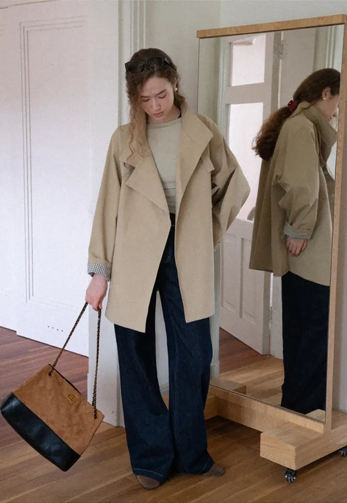 Buckle-Collar Wrap Trench