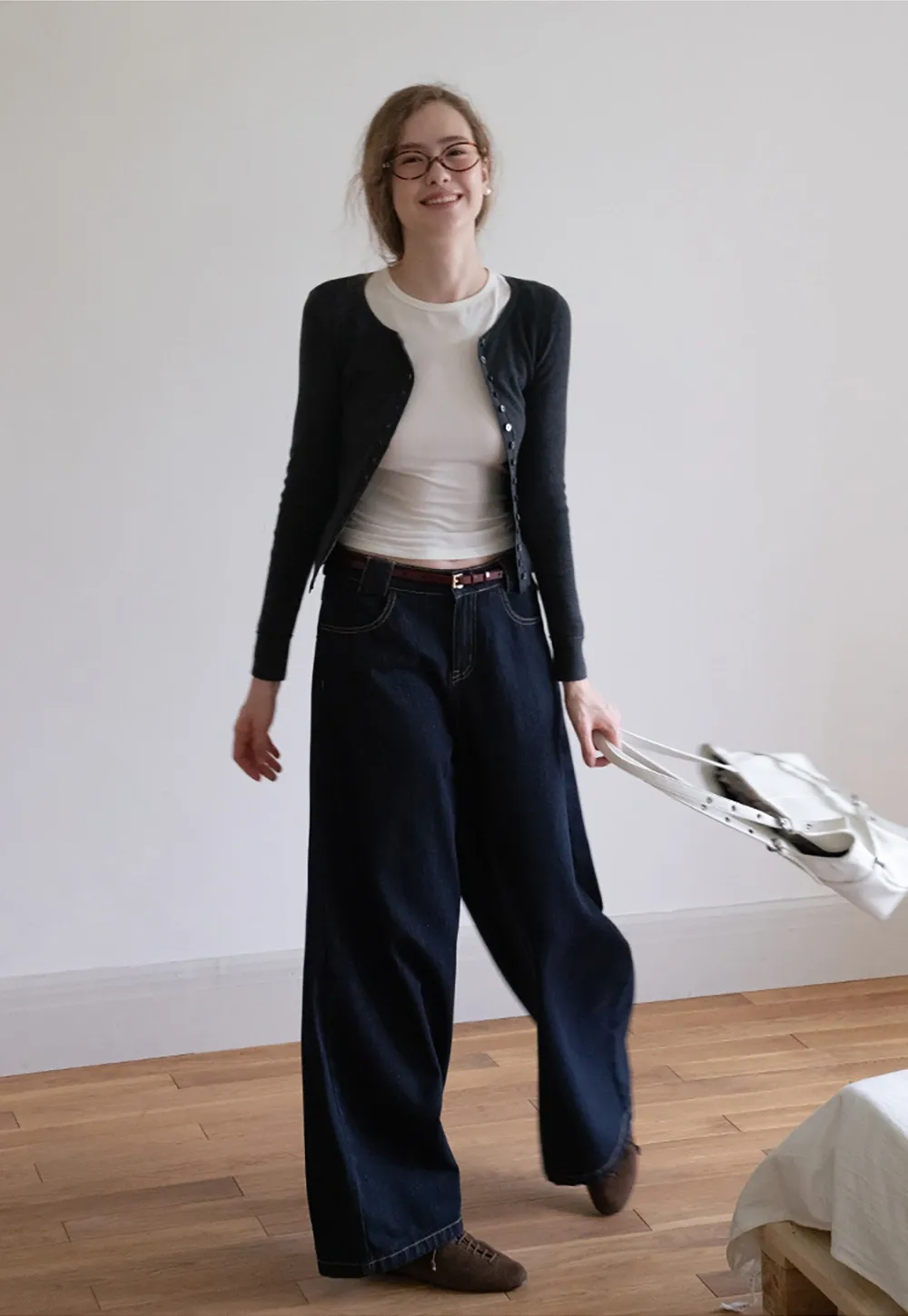 High Waist Wide Leg Jeans for Women Loose Fit Denim Pants