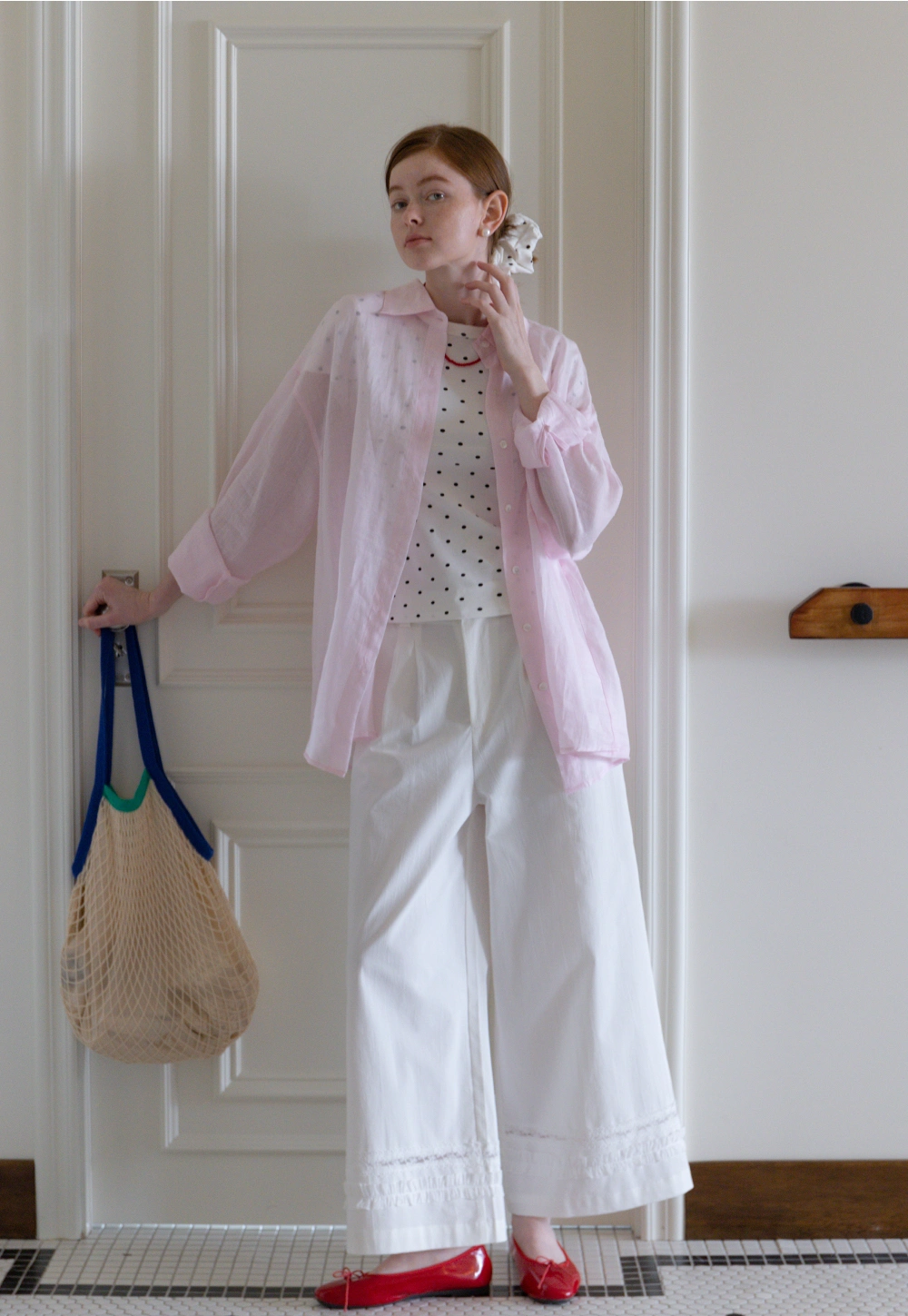 Wide Leg Lace Trim Pants
