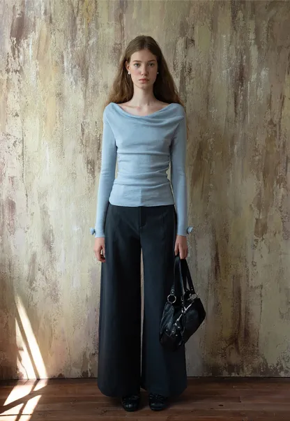 Elegant Office Work Pants Wide Leg High Waist