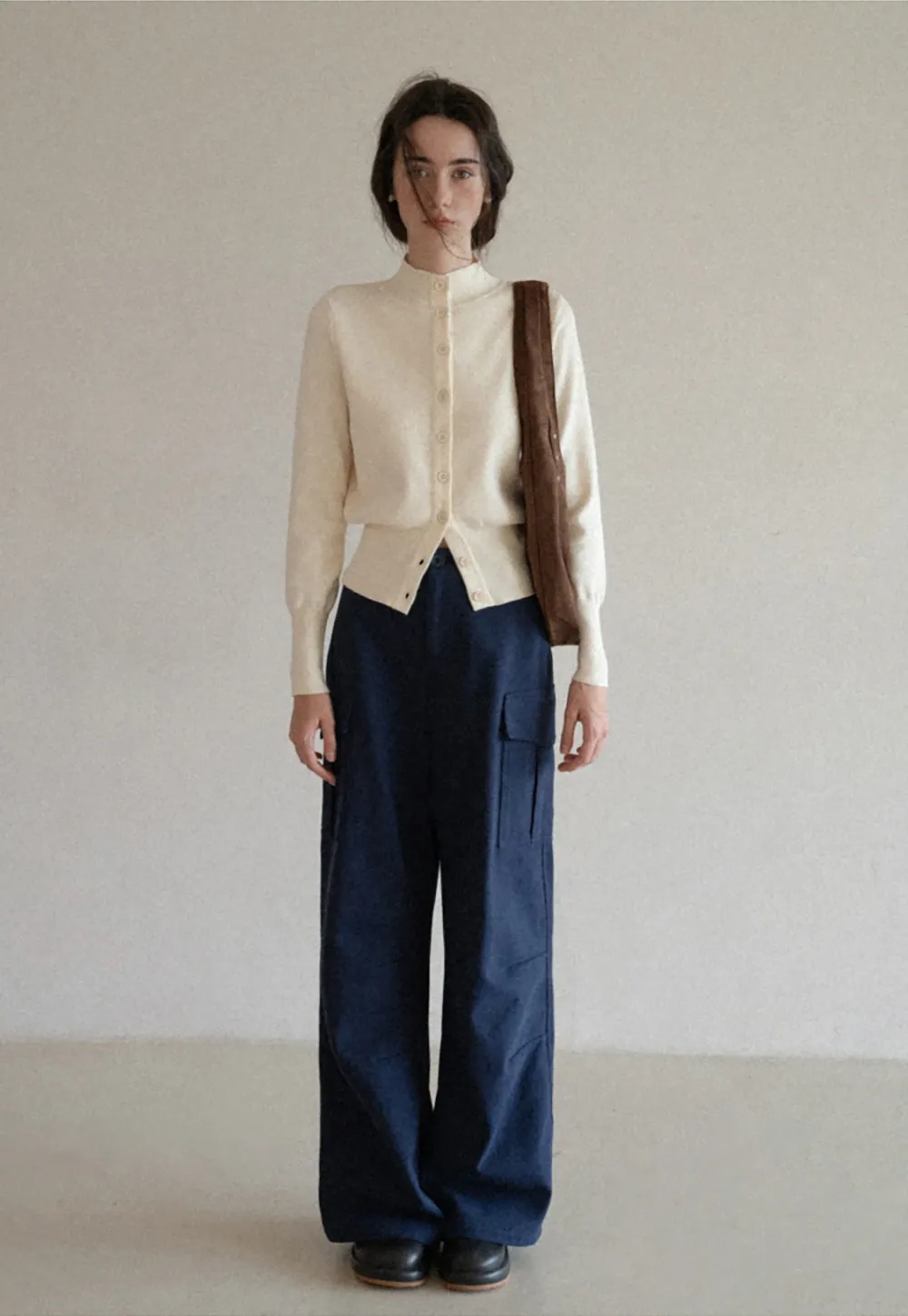 Womens Wide Leg Cargo Pants with Pockets