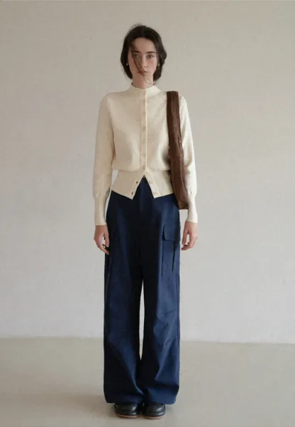 Womens Wide Leg Cargo Pants with Pockets