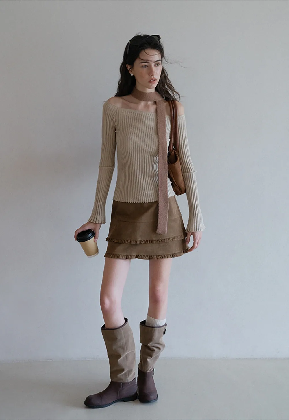 Elegant Off Shoulder Knit Top