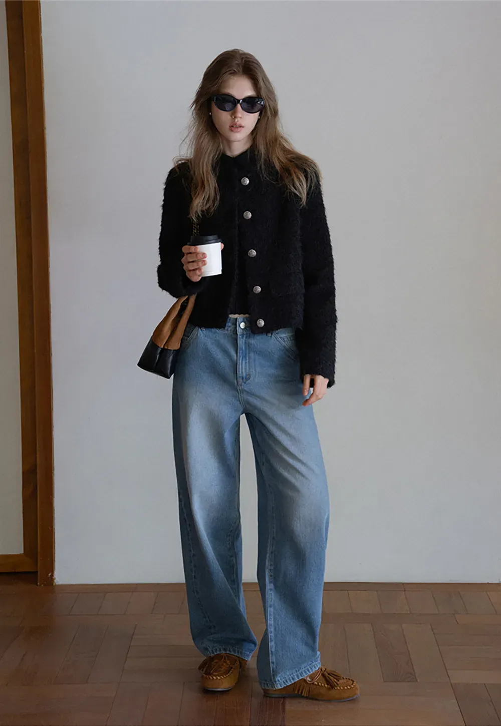 Fuzzy Button Up Jacket