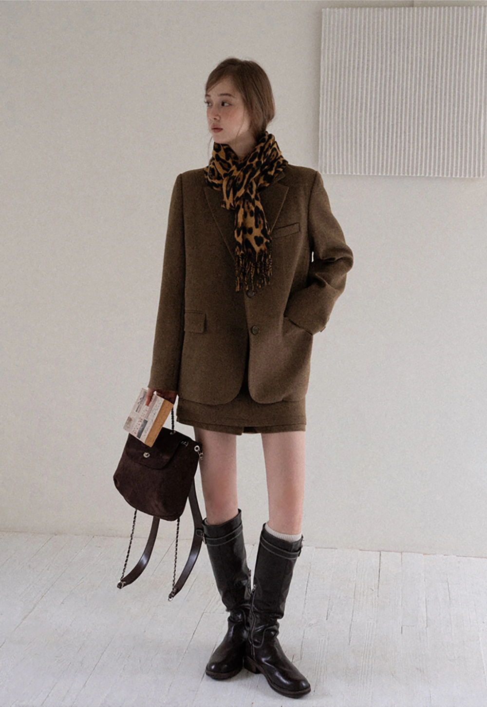 Womens Two-Piece Blazer and Shorts Set