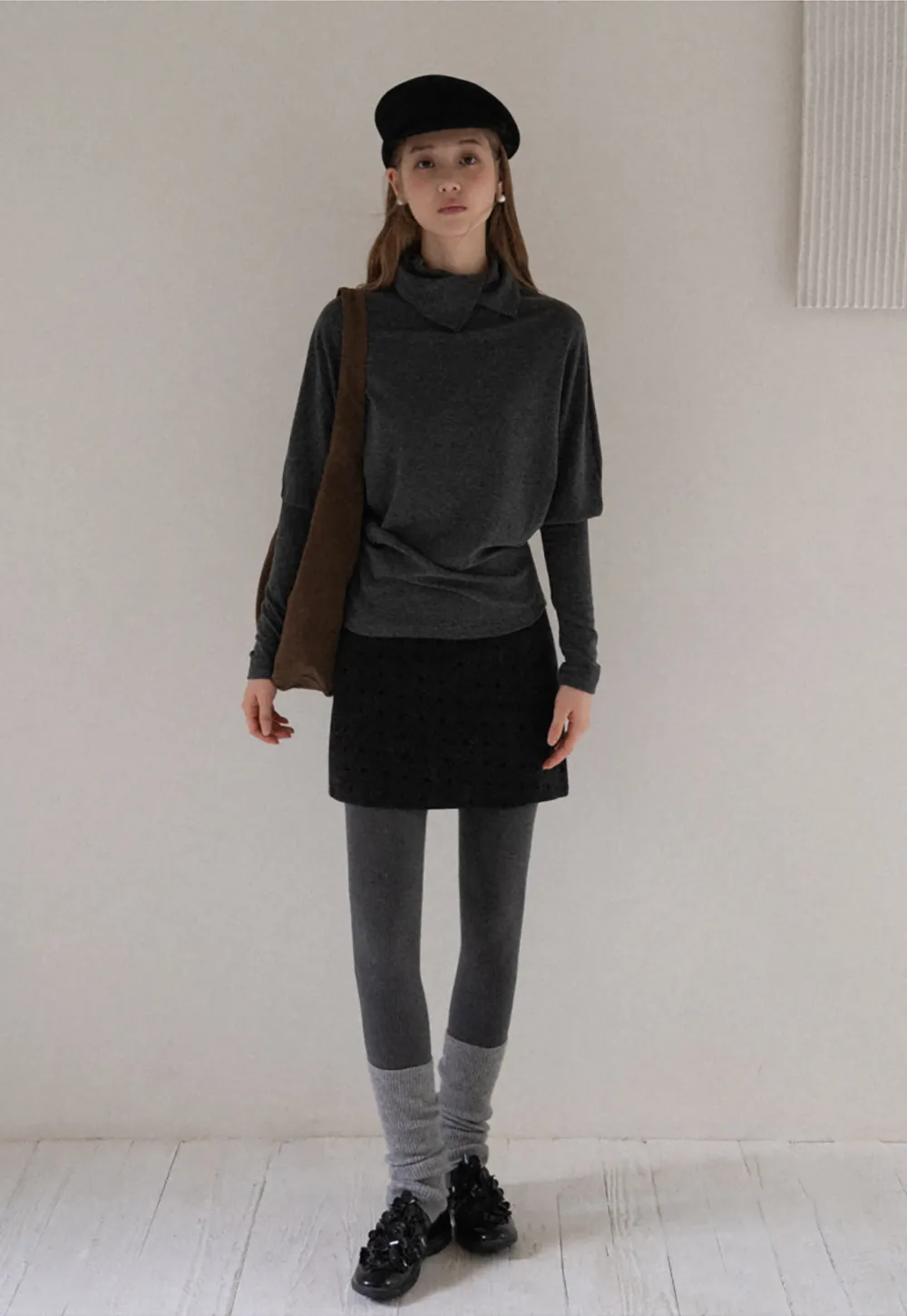 Striped High Neck Relaxed Fit Top