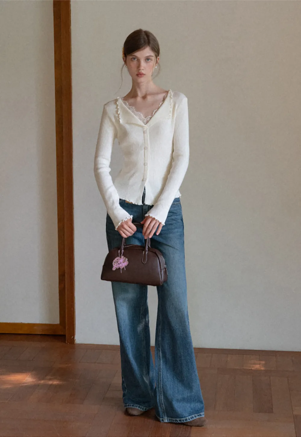 Vintage Wash Wide-Leg Jeans