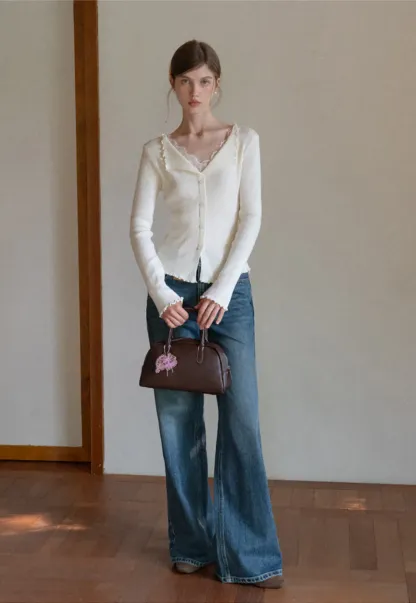 Vintage Wash Wide-Leg Jeans