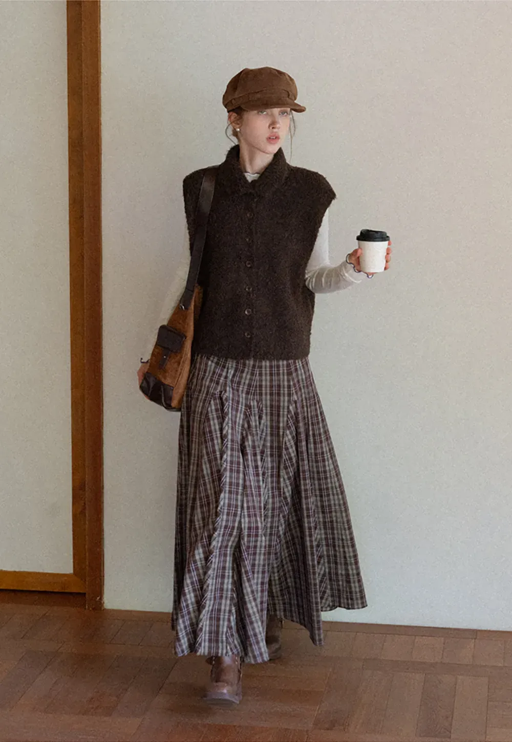 Button-Up Knit Vest with Collar