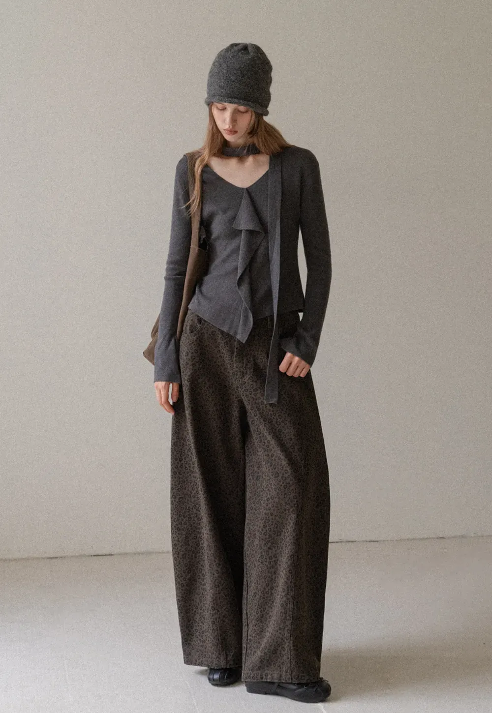 Leopard Print Wide Leg Pants