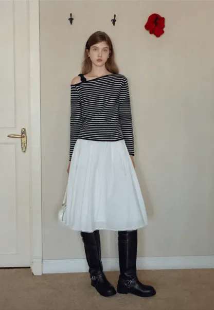 One Shoulder Long Sleeve Top