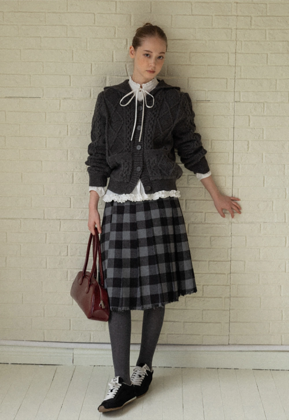 Classic Cable Knit Cardigan with Hood and Button Closure