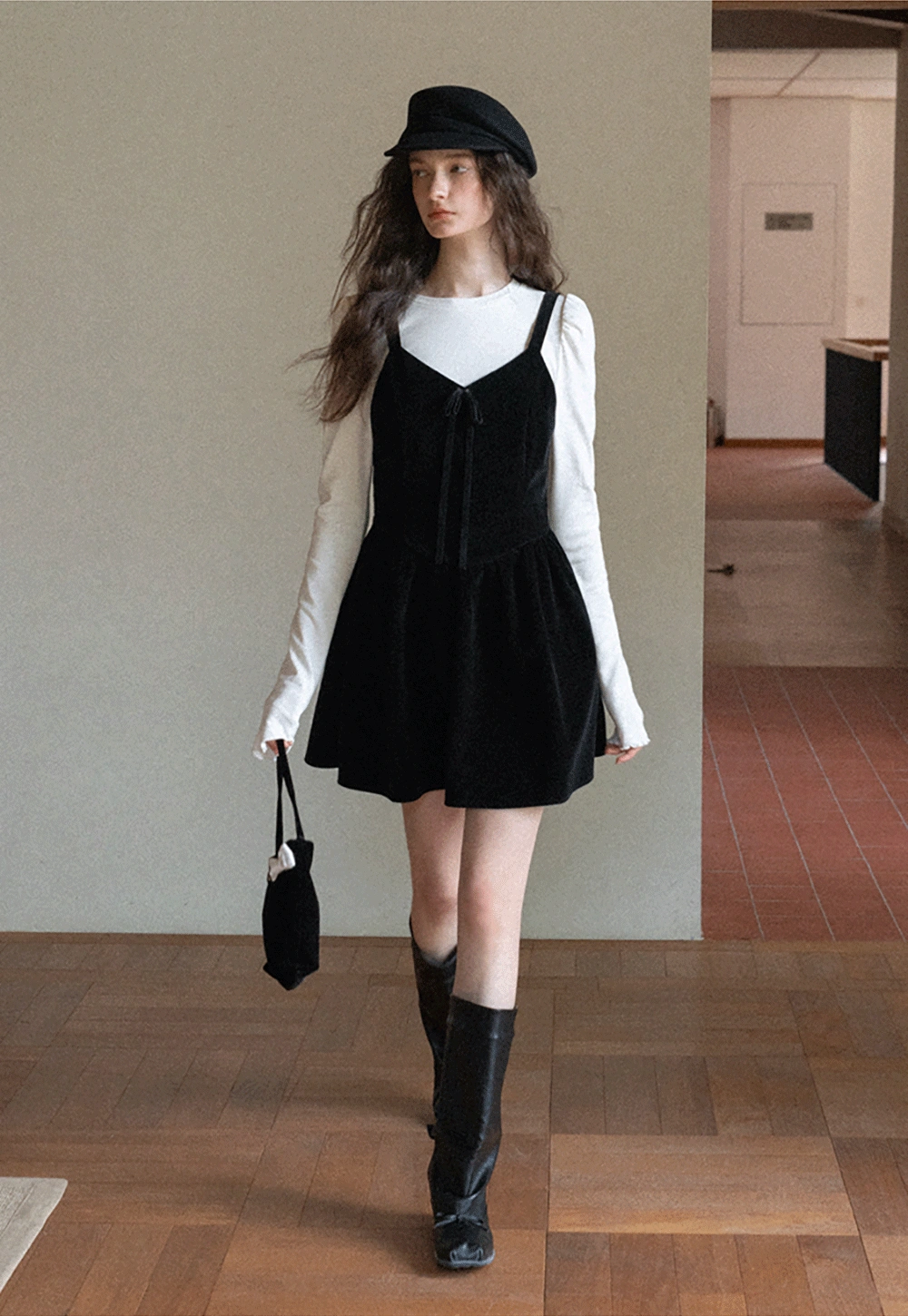 Women White Long Sleeve Top with Puff Sleeves