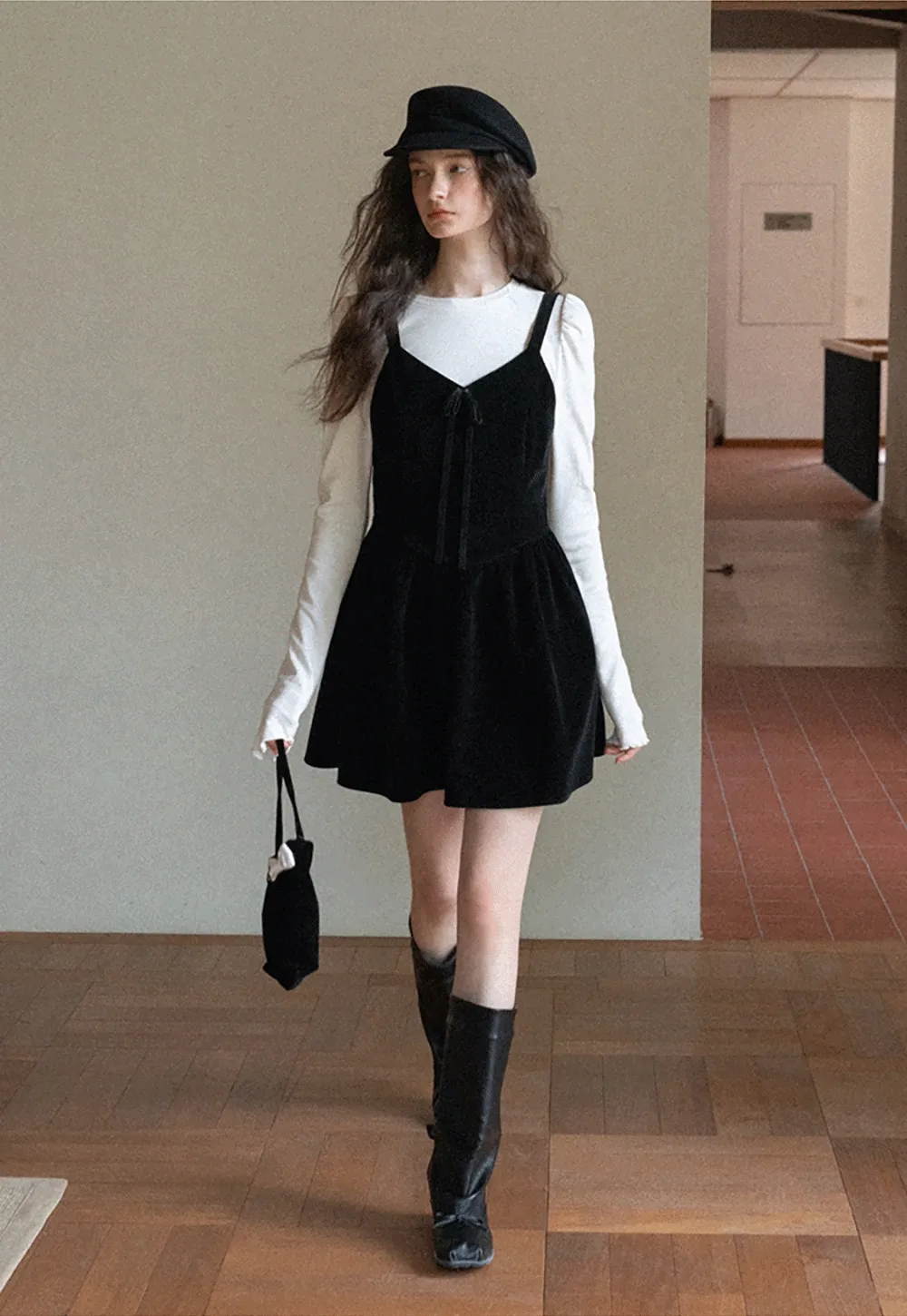 Women White Long Sleeve Top with Puff Sleeves