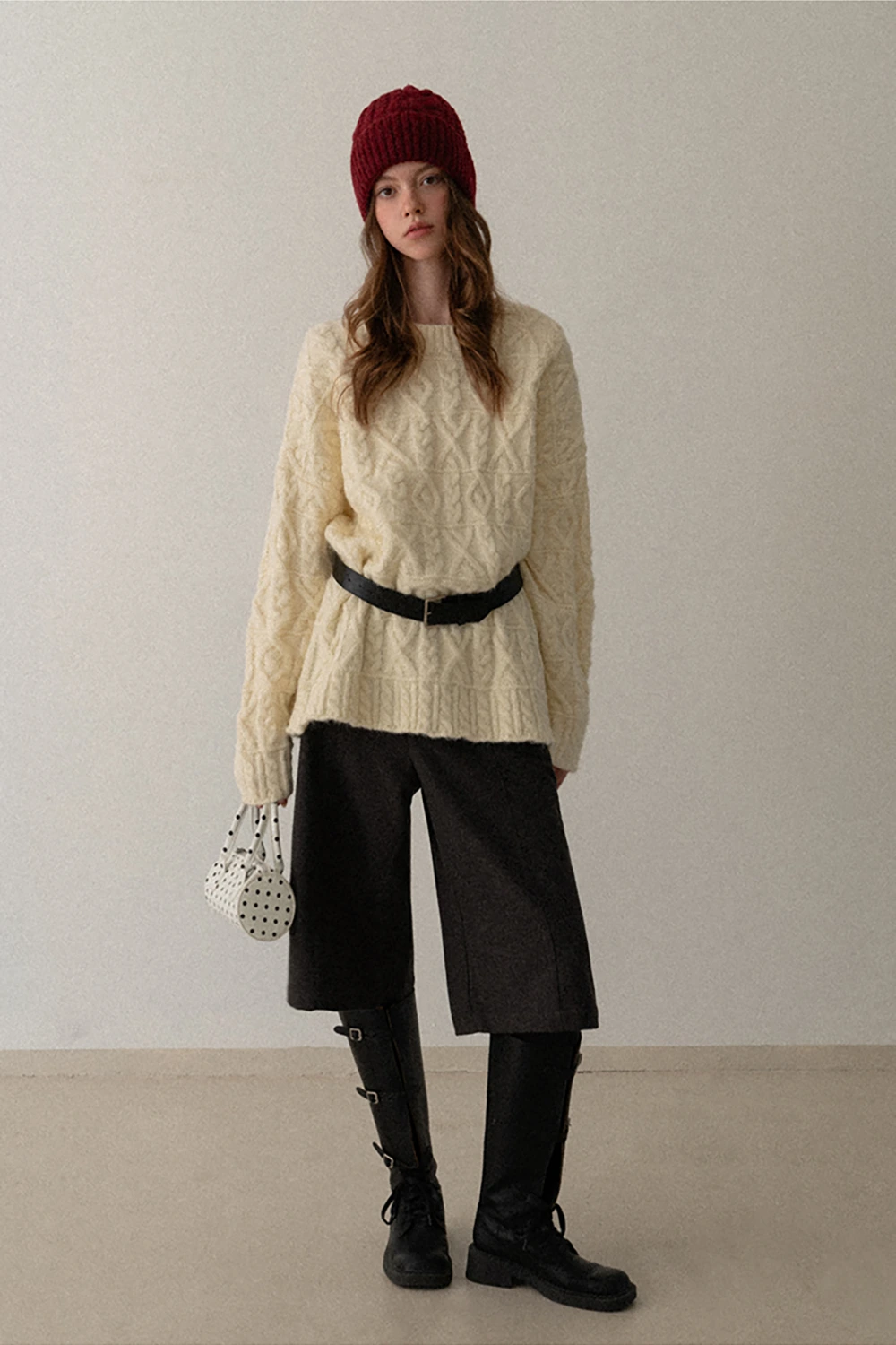 Cable Knit Diamond Pattern Sweater