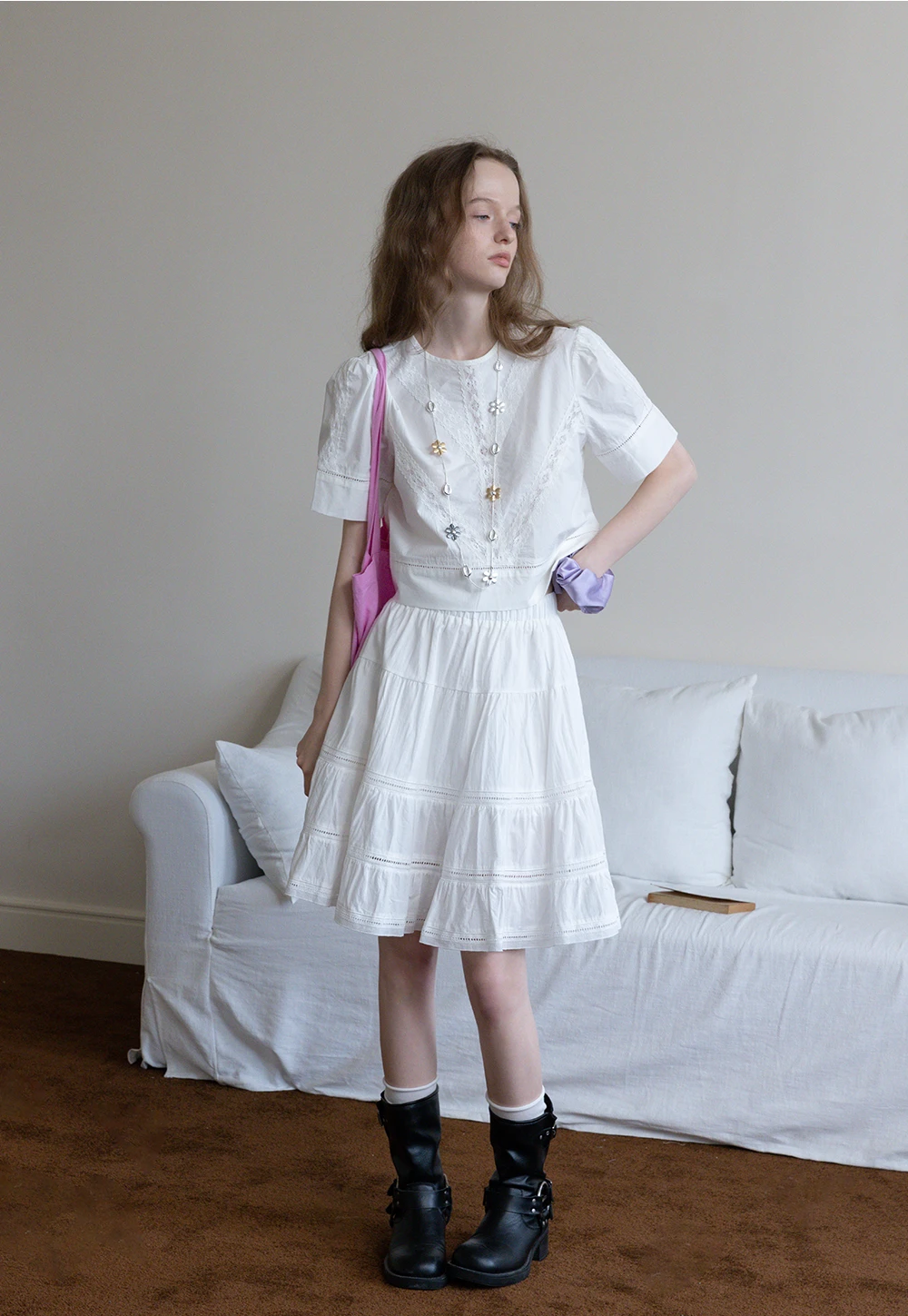 Women’s Lace Patchwork Half Sleeve Blouse