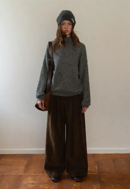 Velvet Wide-Leg Trousers