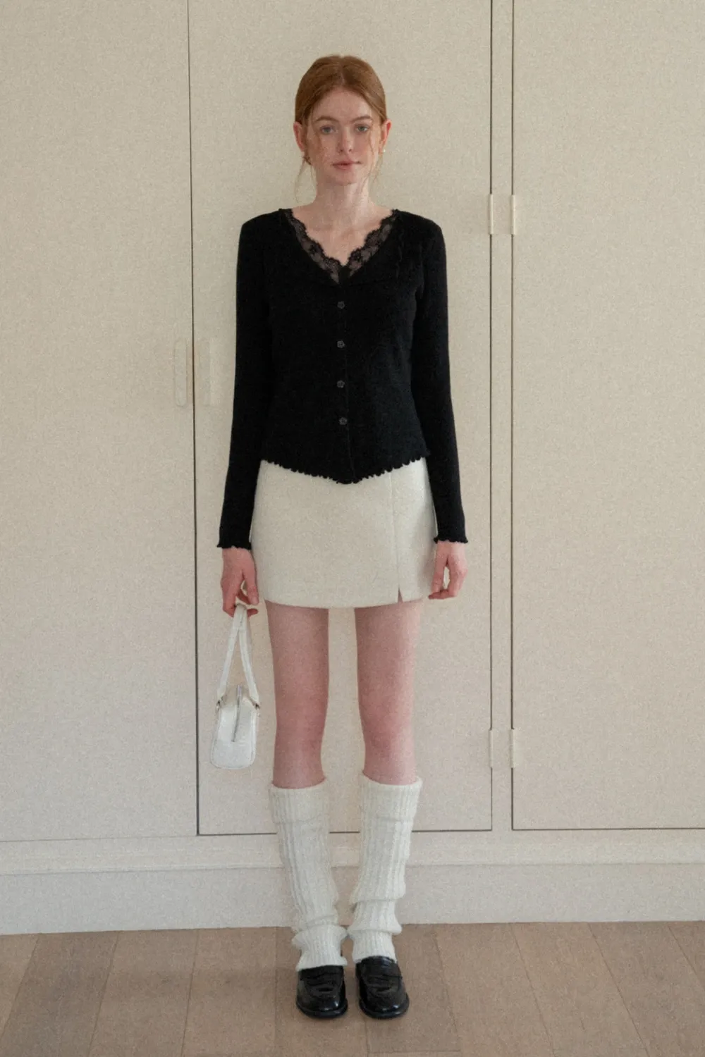 Lace Trim Ribbed Knit Top