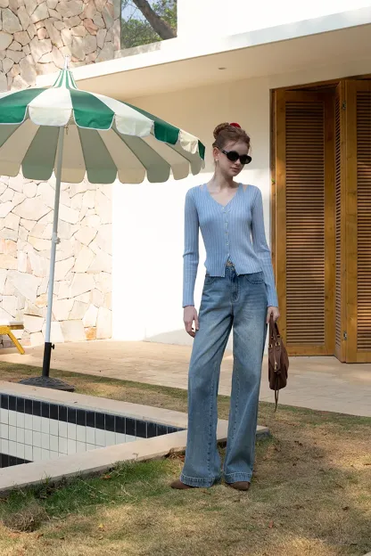 Ribbed Long Sleeve Knit Top