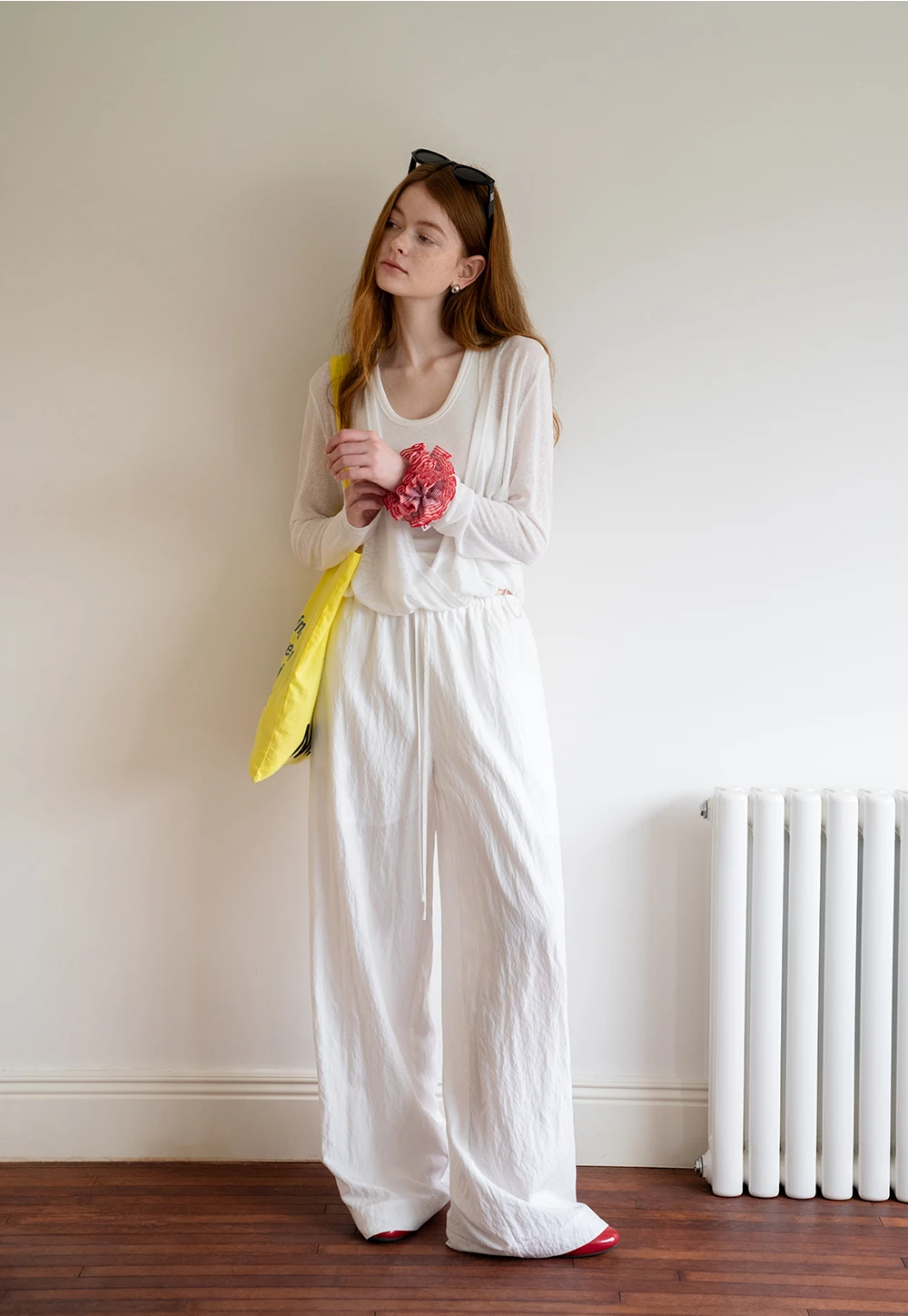 Women's Sheer Wide Leg Drawstring Pants