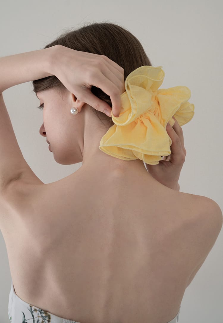 Ruffled Textured Layered Lettuce Edge Scrunchie