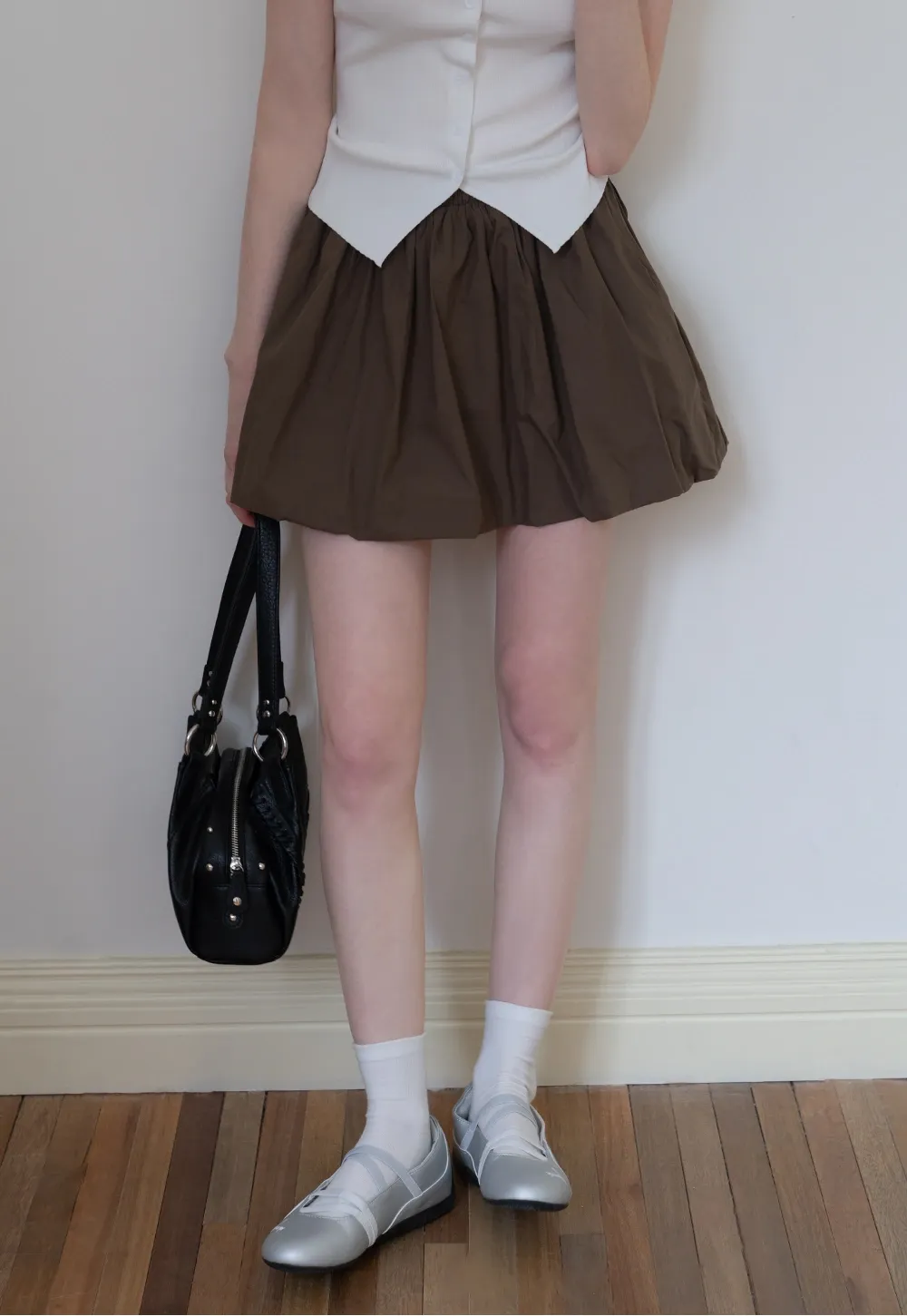 Drawstring Balloon Mini Skirt