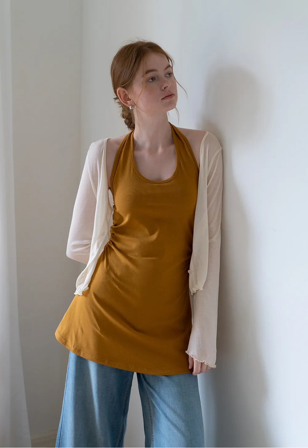 Women’s Cropped V-Neck Button Cardigan