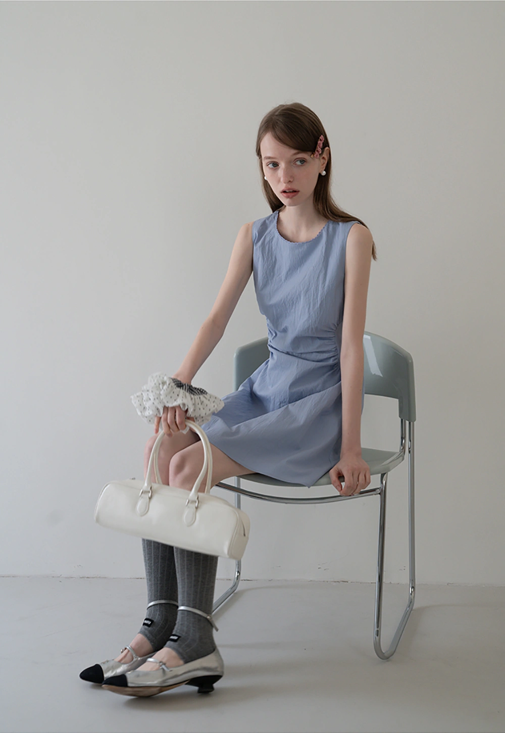Sleeveless Ruched Waist A-Line Mini Dress