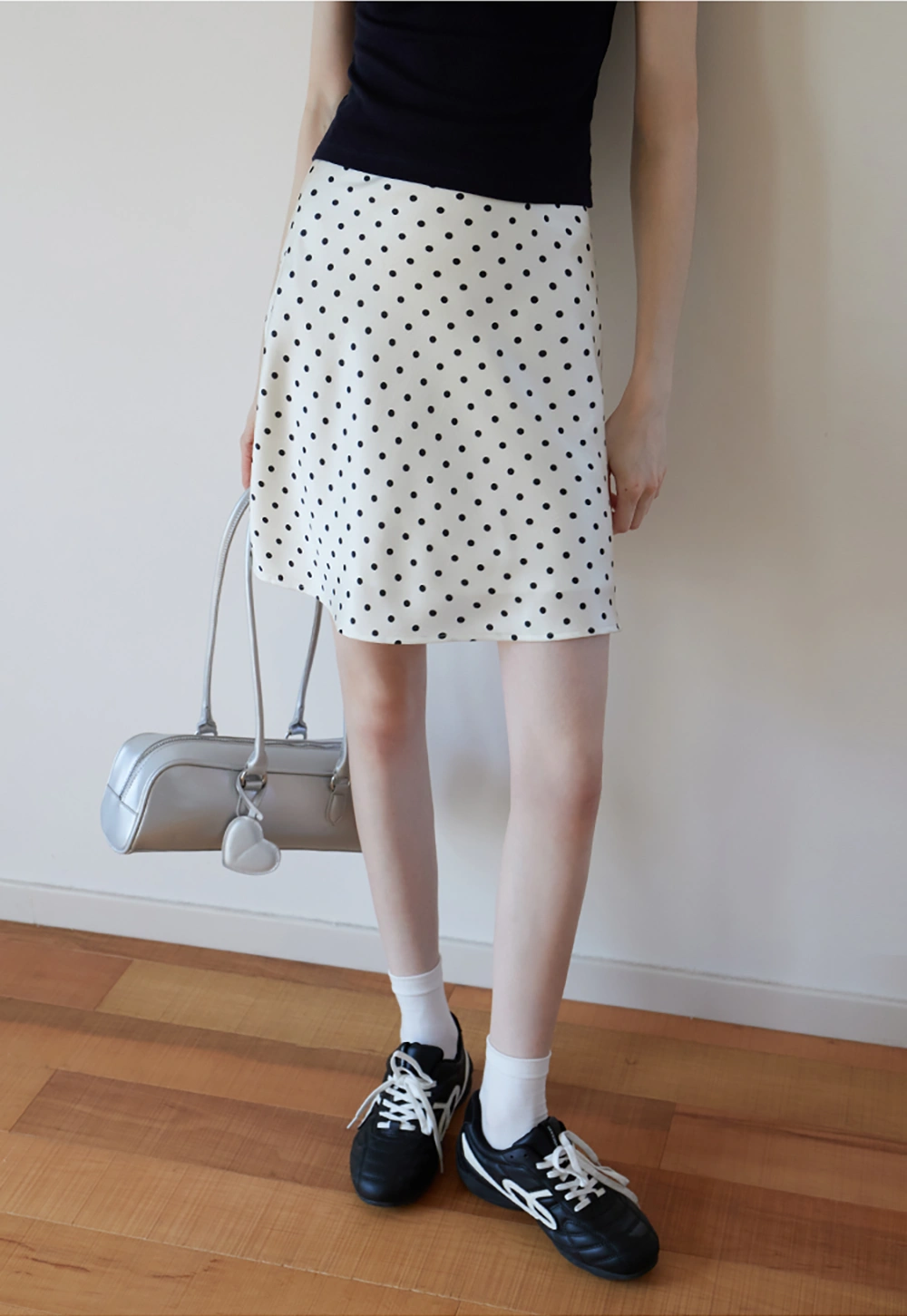 Women’s High Waist Polka Dot A-Line Mini Skirt