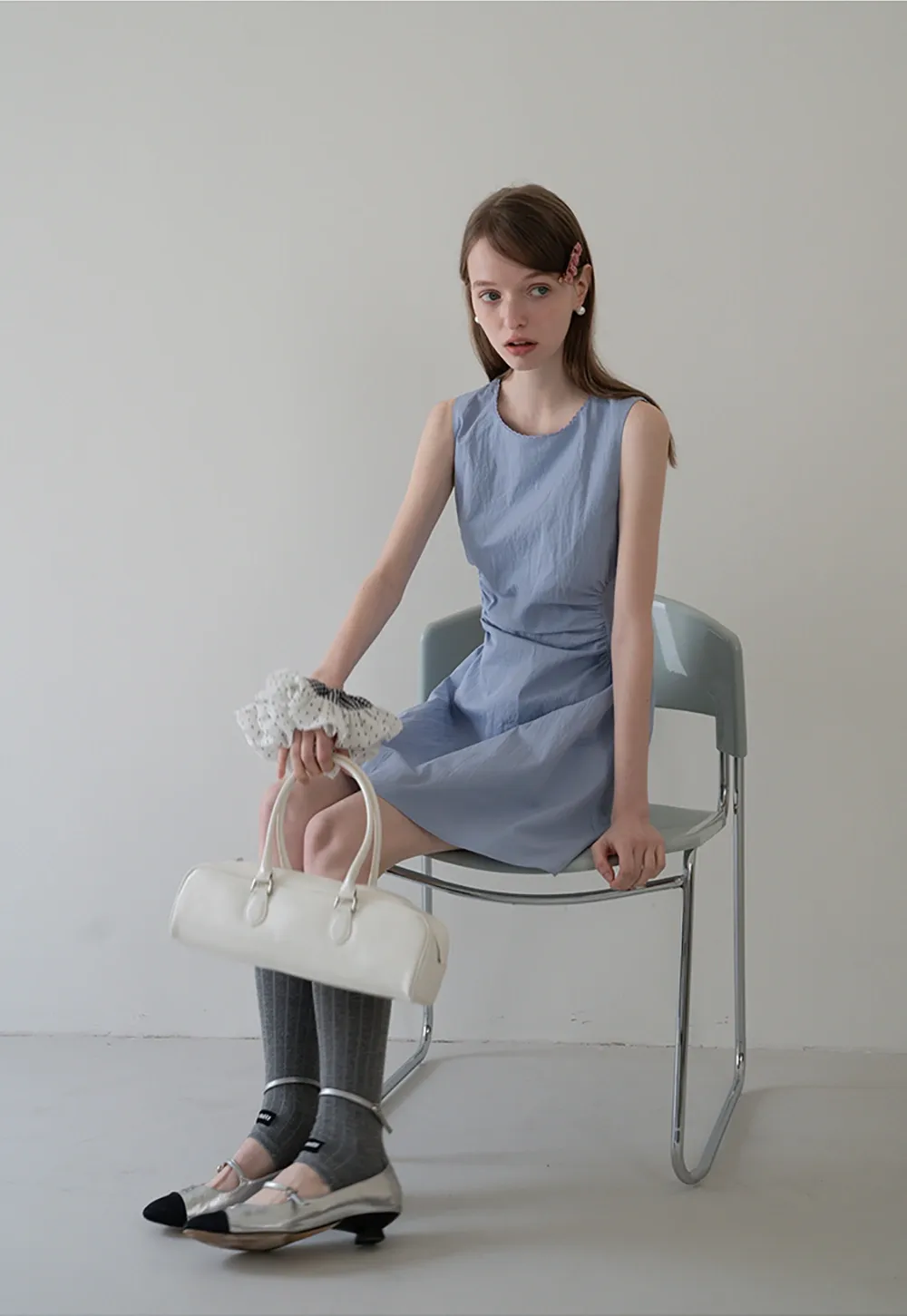 Sleeveless Ruched Waist A-Line Mini Dress