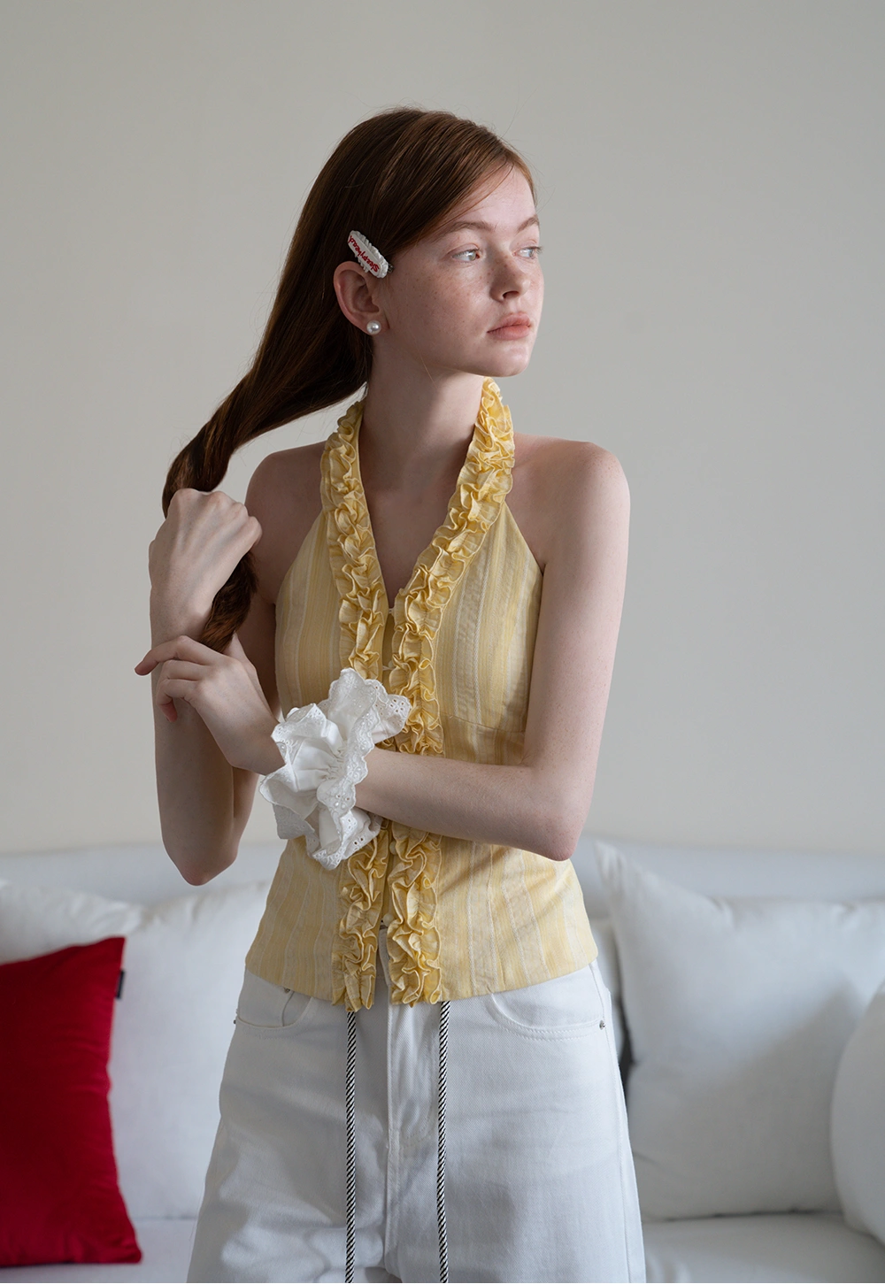 Women's Ruffle Halter Top