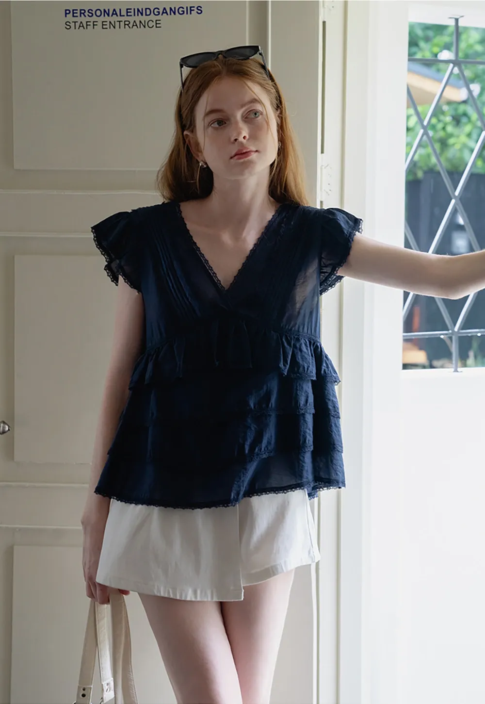 Vintage Style Layered Ruffle Top for Women