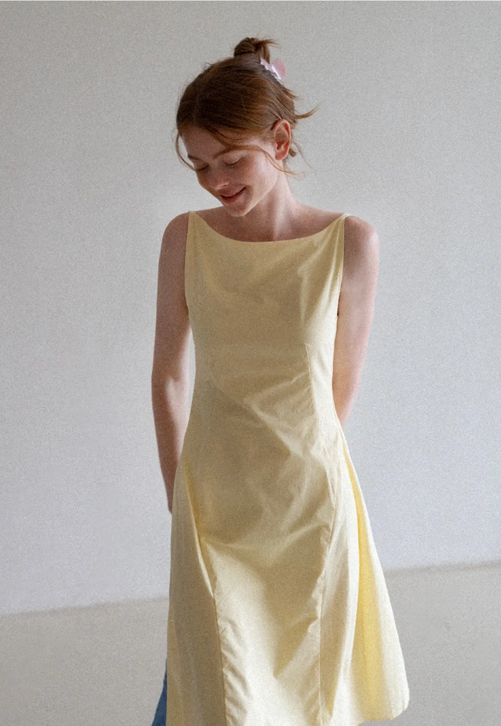 Women’s Boat Neck A-Line Midi Dress