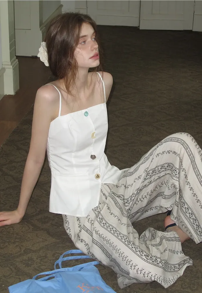 Women’s Boho Stripe Wide-Leg Palazzo Pants