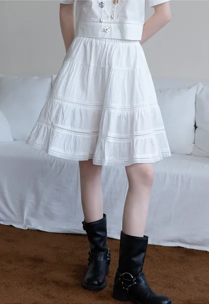 Women's Tiered A-Line Midi Skirt