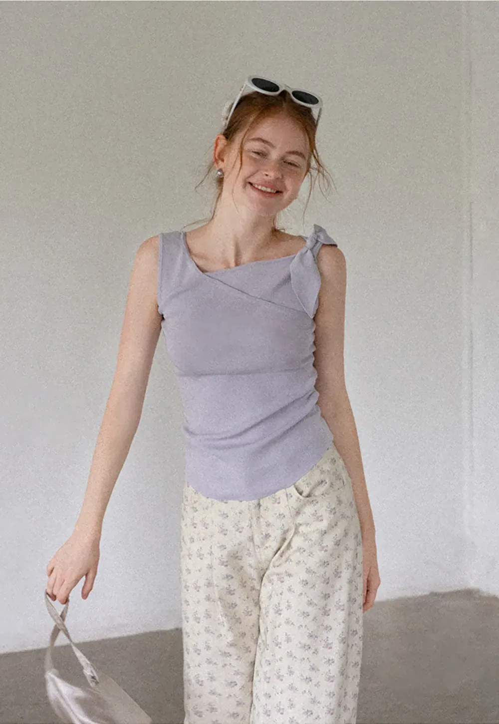 Asymmetrical One-Shoulder Tie Tank