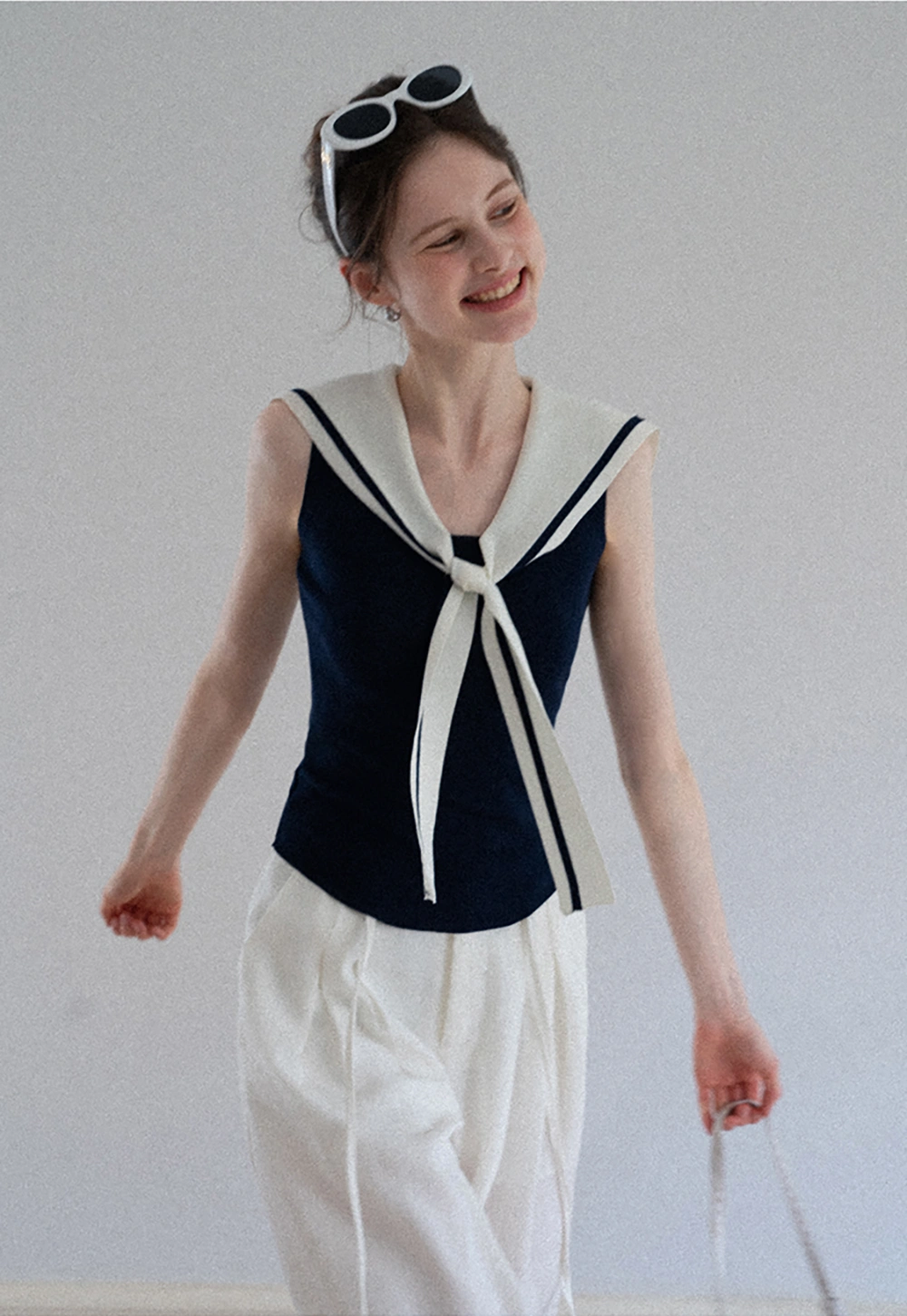 Women's Sailor-Scarf Knit Top Tank