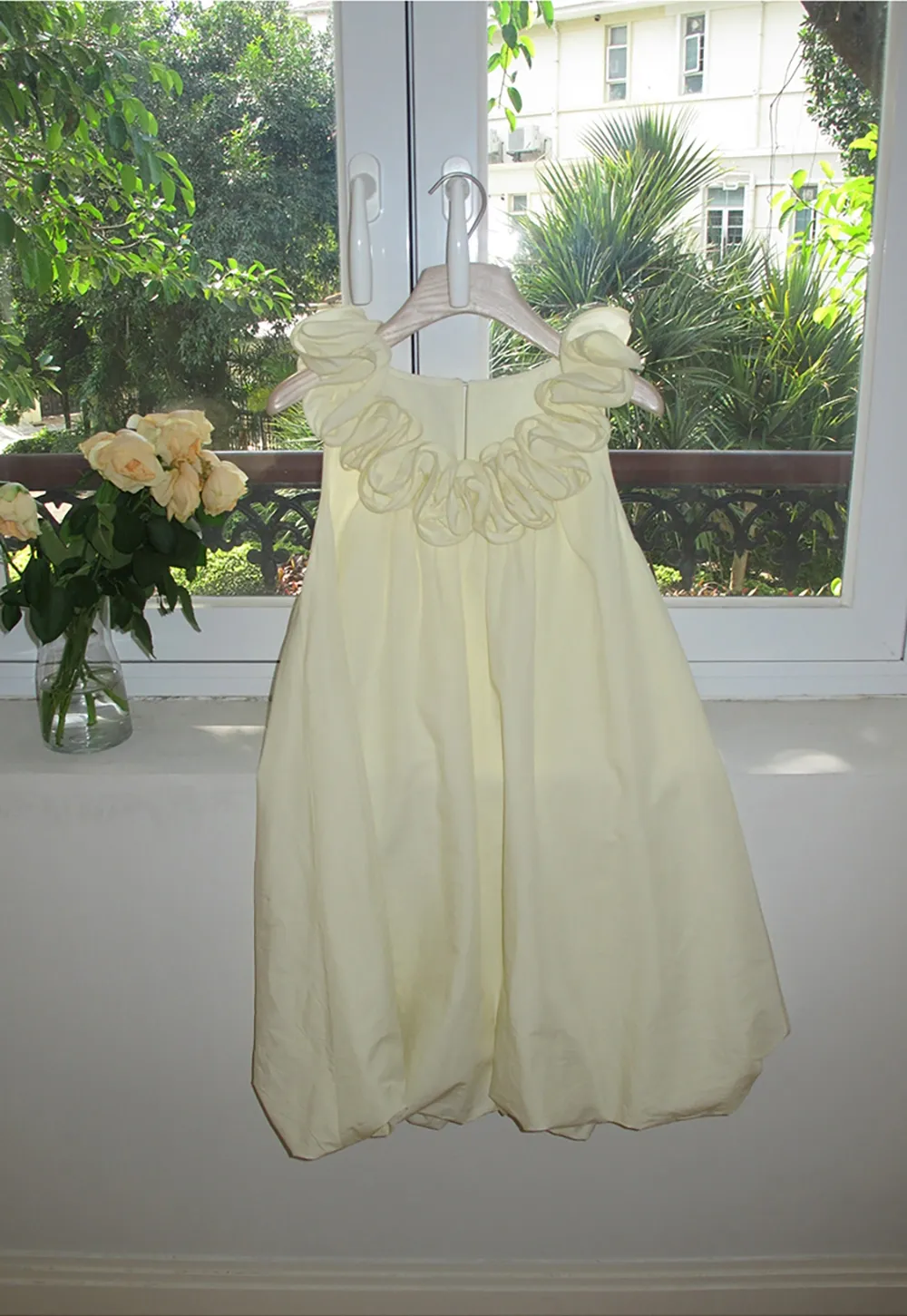 Ruffle Neck Babydoll Mini Dress