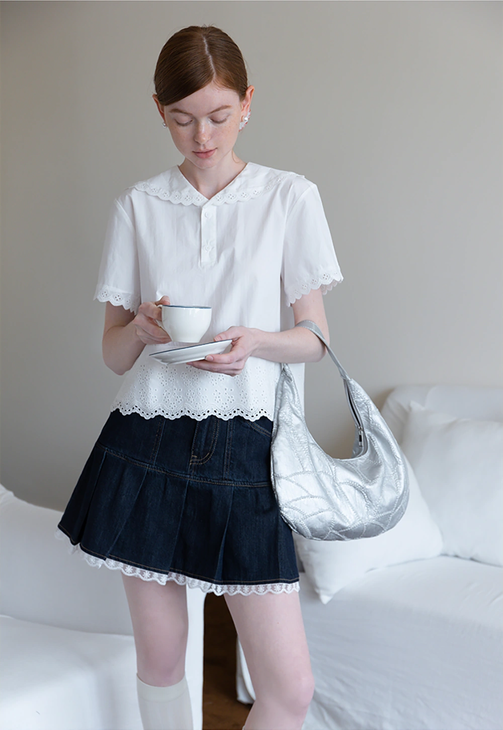 Women's Eyelet Lace Blouse