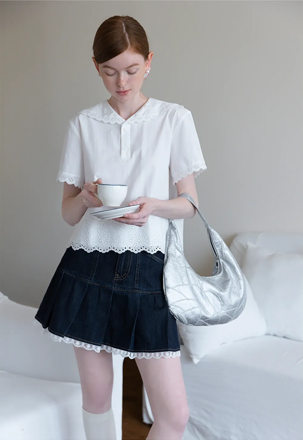 Women's Eyelet Lace Blouse