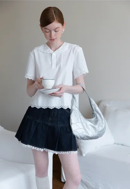 Women's Eyelet Lace Blouse