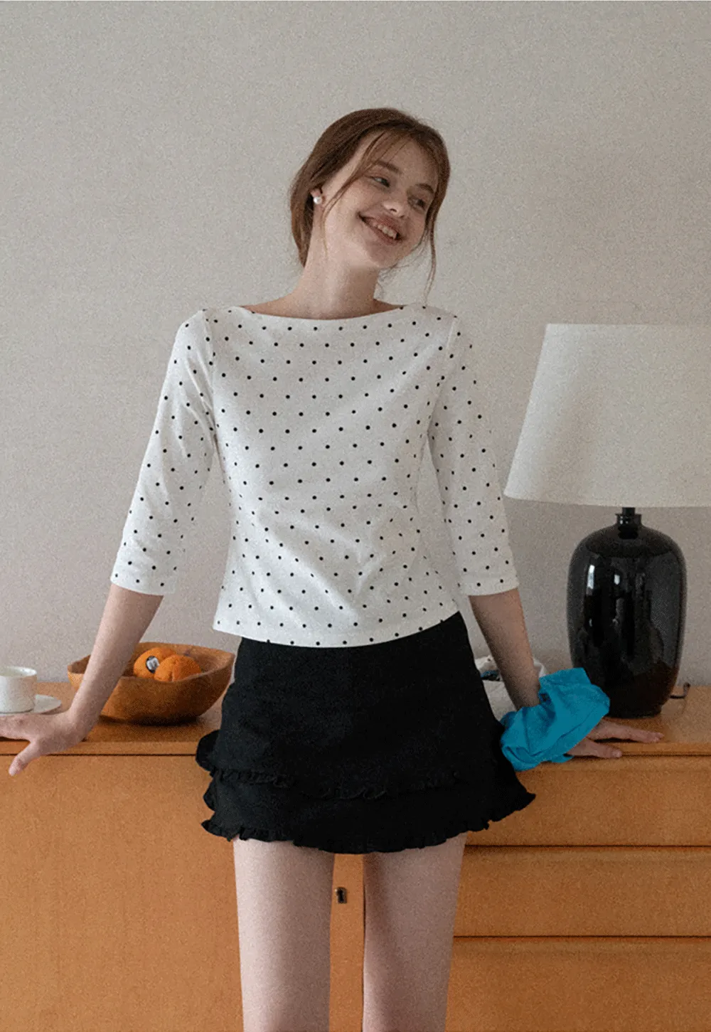 Women's Boat Neck 3/4 Sleeve Top