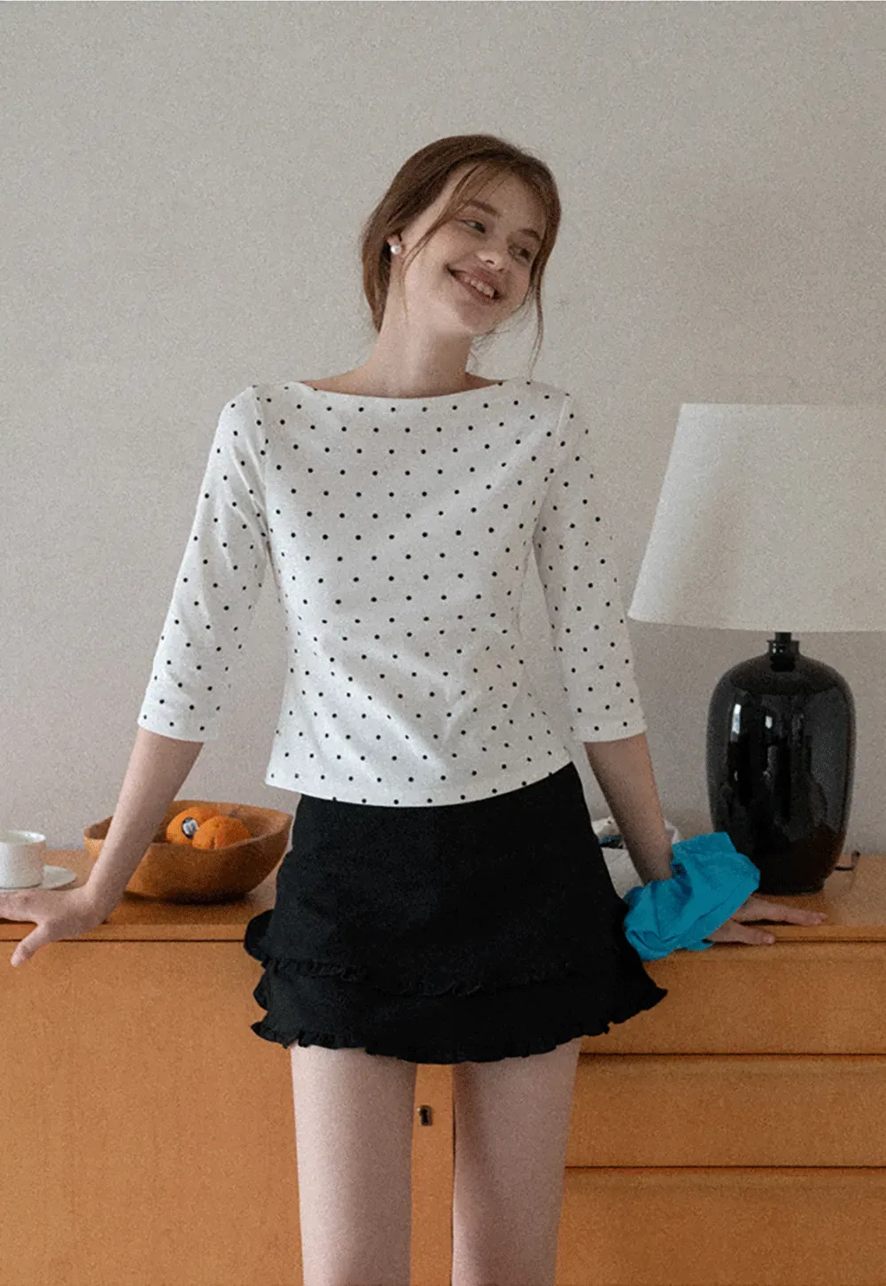 Women's Boat Neck 3/4 Sleeve Top