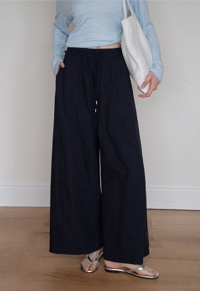 Drawstring Wide-Leg Pants