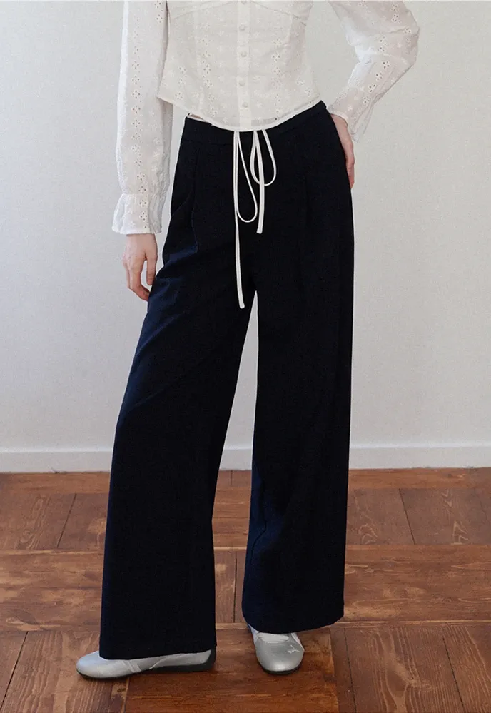 Drawstring Wide-Leg Pants