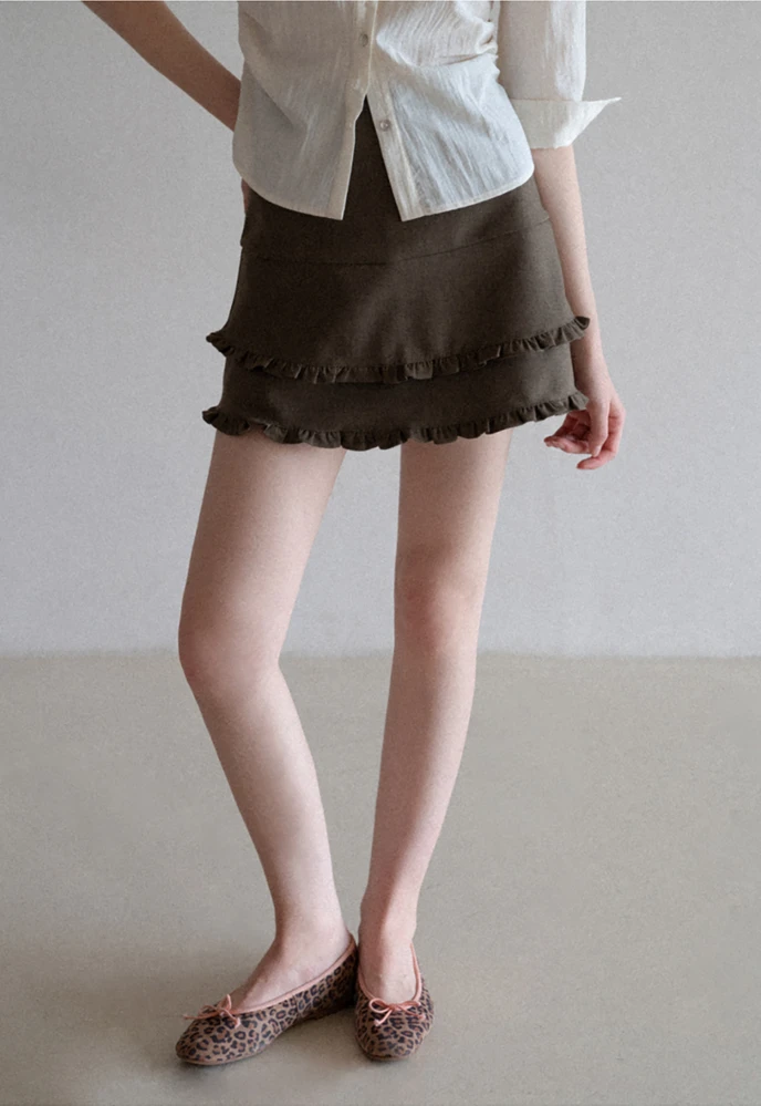 Tiered Ruffle Mini Skirt