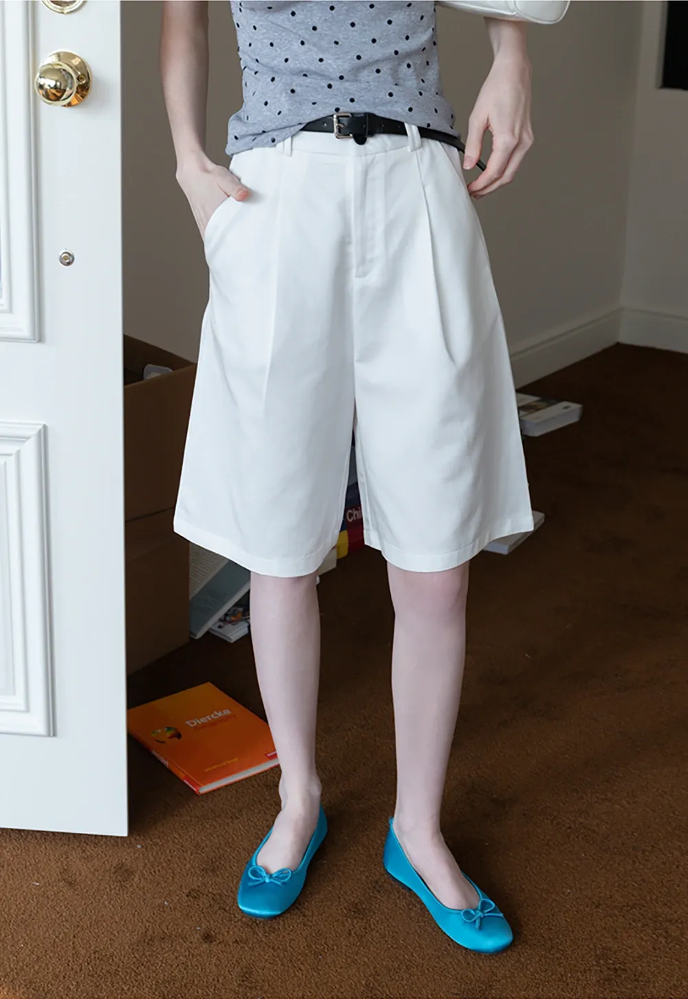 Belted Wide-Leg Shorts