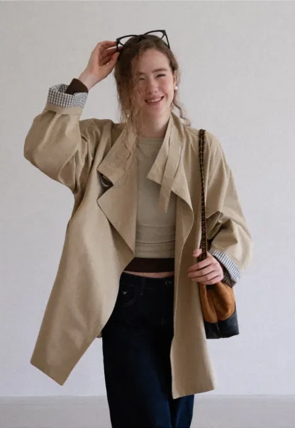 Buckle-Collar Wrap Trench